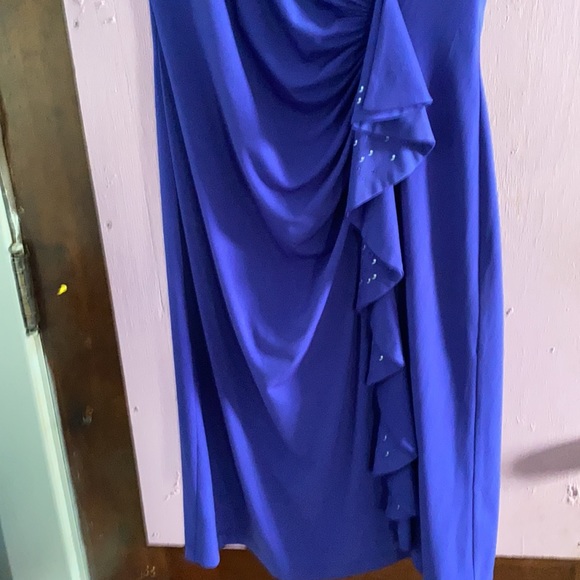 Violet purplish stylish dress with ruffles & tiny rhinestones - Picture 2 of 4